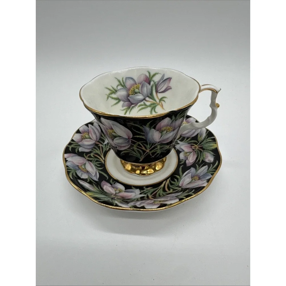 Vintage Royal Abert Provincial Flower Prairie Crocus Fine Bone‎ Teacup & Saucer
